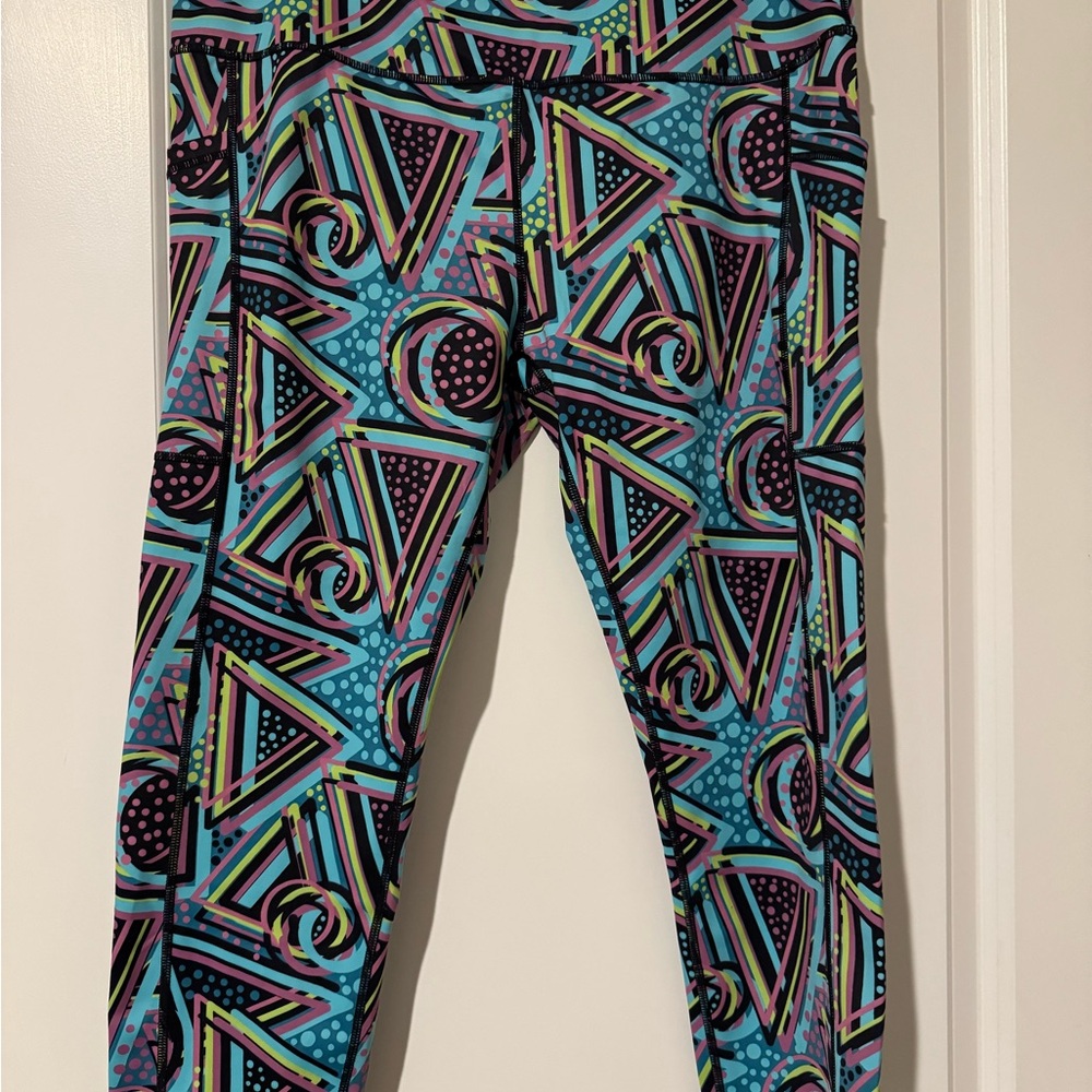 Constantly Varied Gear Blue and Purple Geometric Leggings